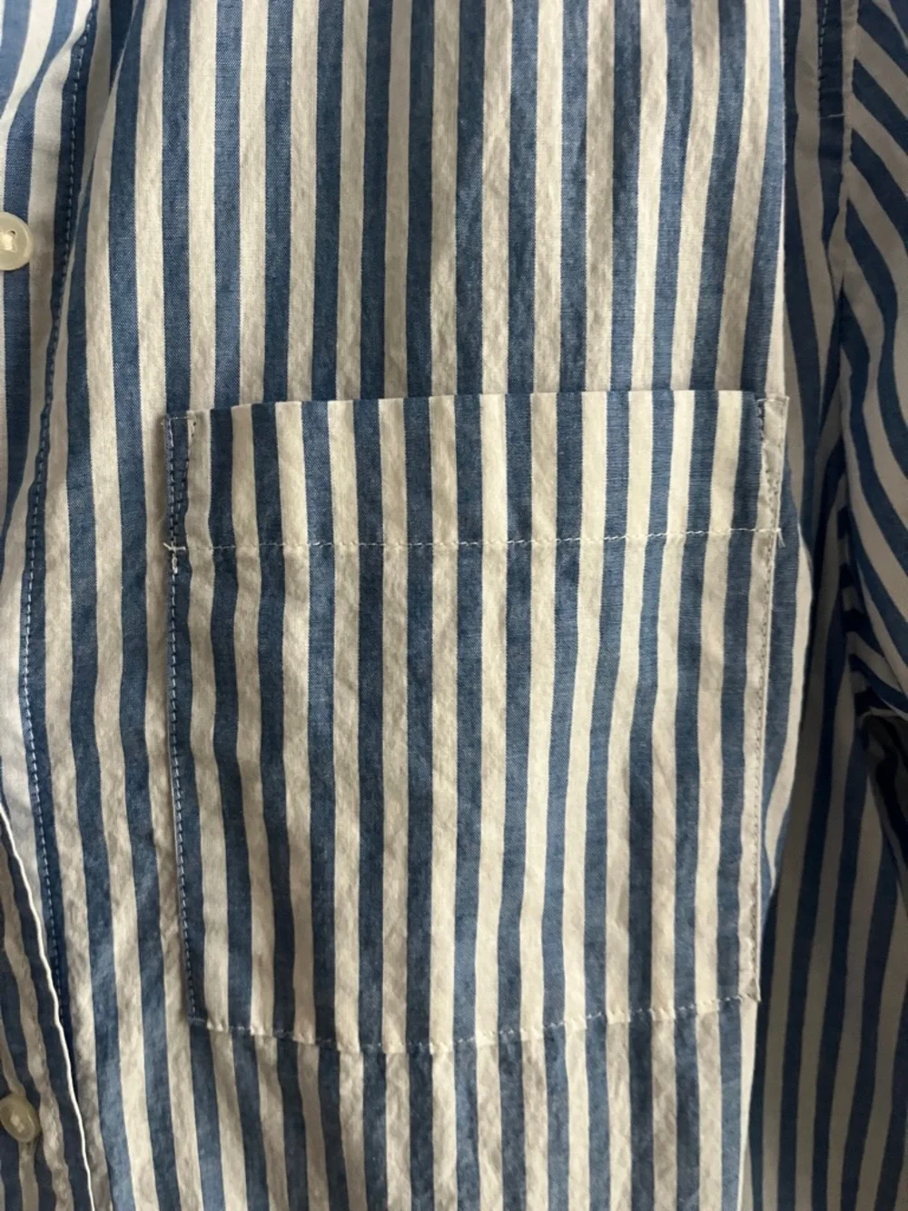 J. Crew Blue & White Vertical Stripe Button-Down Shirt - Picture 3 of 4